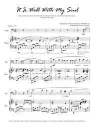 It Is Well With My Soul (arr. for cello and piano) Sheet Music by Horatio Spafford (w)