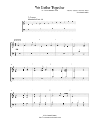 We Gather Together (The Thanksgiving Hymn) - for 2 octave handbell choir Sheet Music by Adrianus Valerius