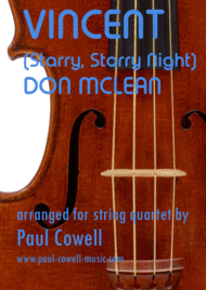 Vincent (Starry Starry Night) for string quartet Sheet Music by Don McLean