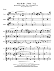 May It Be from Lord of the Rings (Flute Trio) Sheet Music by Enya
