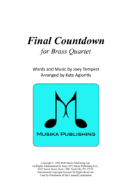 Final Countdown - for Brass Quartet Sheet Music by Europe