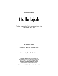 Hallelujah - String Trio (Two Violins and Cello) Sheet Music by Leonard Cohen