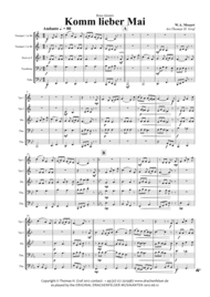 Komm lieber Mai - German Folk Song - Brass Quintet Sheet Music by Wolfgang Amadeus Mozart