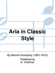 Aria in Classic Style Sheet Music by Marcel Grandjany