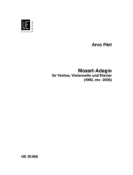 Mozart-Adagio Sheet Music by Arvo Part
