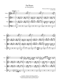 Jason Mraz: I'm Yours - String Quartet Sheet Music by Jason Mraz