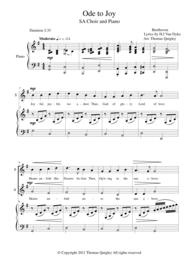 Ode To Joy Sheet Music by Beethoven/ Lyrics by H.J.Van Dyke