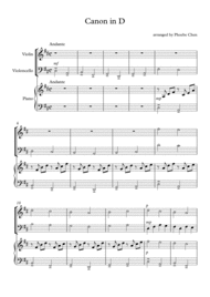 Canon in D ( trio for piano/ violin/ cello) Sheet Music by Johann Pachelbel