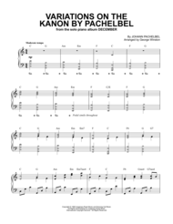 Variations On The Kanon By Pachelbel Sheet Music by George Winston