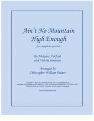 Ain't No Mountain High Enough (Saxophone Quartet) Sheet Music by Diana Ross