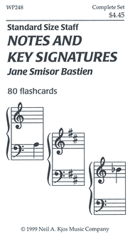 Notes And Key Signatures - 80 Flashcards Sheet Music by Jane Smisor Bastien