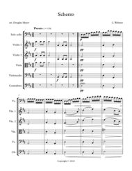 Scherzo for Cello and String Orchestra in D Major (score and parts) Sheet Music by C. Webster