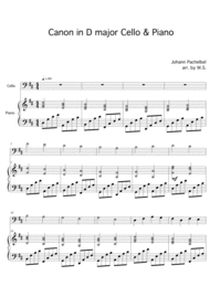 Canon in D major Cello and Piano Sheet Music by Johann Pachebell