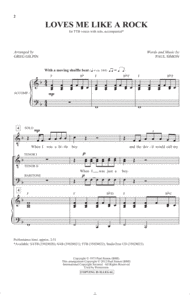 Loves Me Like A Rock (arr. Greg Gilpin) Sheet Music by Paul Simon