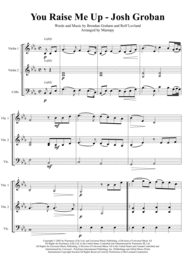 You Raise Me Up - Josh Groban (arranged for String Trio) Sheet Music by Josh Groban