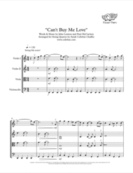 Can't Buy Me Love - String Quartet - Beatles arr. Cellobat - Recording Available! Sheet Music by The Beatles