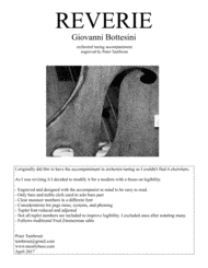 Bottesini Reverie (Orchestral Tuning) Sheet Music by Giovanni Bottesini