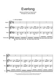 Everlong (String Quartet) Sheet Music by Foo Fighters