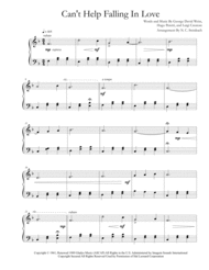Can't Help Falling In Love Piano Solo (Easy) Sheet Music by Michael Buble
