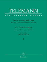 Six Canonic Sonatas for two Flutes or two Violins op. 5 TWV 40: 118-120 Sheet Music by Georg Philipp Telemann