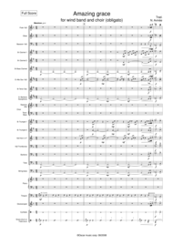 Amazing grace for wind band and choir Sheet Music by Traditional