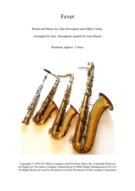 FEVER - Jazz Saxophone Quartet Sheet Music by Peggy Lee