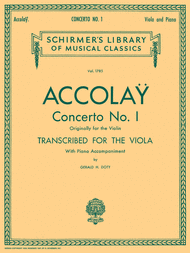 Concerto No. 1 - Viola/Piano Sheet Music by Jean-Baptiste Accolay