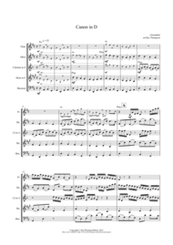 Pachelbel: Canon In D - wind quintet Sheet Music by Johann Pachelbel