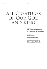 All Creatures of Our God and King Sheet Music by Richard A. Nichols