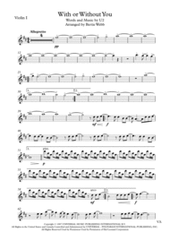 With Or Without You - String Quartet Sheet Music by U2