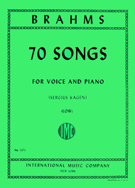 70 Songs -- Low Sheet Music by Johannes Brahms