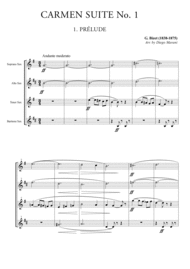 Carmen Suite No. 1 for Saxophone Quartet Sheet Music by Georges Bizet