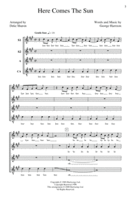 Here Comes The Sun (arr. Deke Sharon) Sheet Music by The Beatles