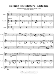 Nothing Else Matters - Metallica (arranged for String Trio) Sheet Music by James Hetfield