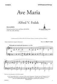 Ave Maria Sheet Music by Alfred V. Fedak
