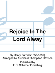 Rejoice In The Lord Alway Sheet Music by Henry Purcell