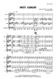 Sweet Caroline - String Quartet Sheet Music by Neil Diamond