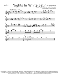 Nights In White Satin - String Quartet Sheet Music by The Moody Blues
