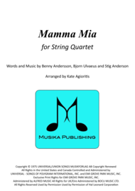 Mamma Mia - for String Quartet Sheet Music by ABBA