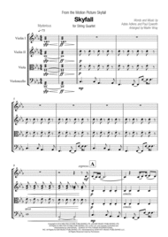 Skyfall - for String Quartet Sheet Music by Adele