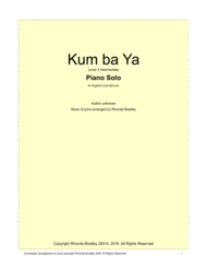 Kum ba Yah contemporary arrangement in English and African Sheet Music by Unknown