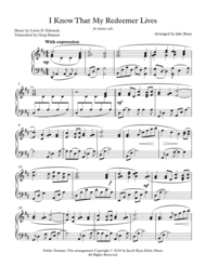 I Know That My Redeemer Lives Piano Solo Sheet Music by Jake Ryan