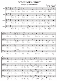 Come Holy Ghost SATB A Cappella Sheet Music by Thomas Attwood  (1765 - 1838)