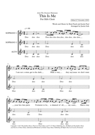 This Is Me SSA A cappella Sheet Music by Justin Goh