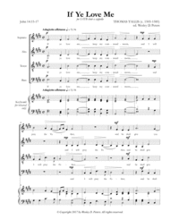 If Ye Love Me Sheet Music by Thomas Tallis