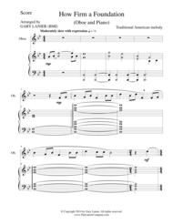 HOW FIRM A FOUNDATION (Oboe/Piano and Oboe Part) Sheet Music by Traditional American Melody