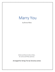 Marry You for String Trio (Violin