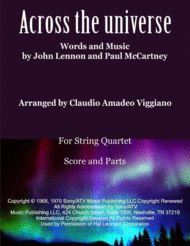 Across The Universe Sheet Music by The Beatles