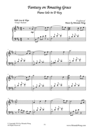 Fantasy on Amazing Grace - Romantic Piano Music by Miranda Wong Sheet Music by Traditional