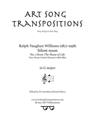 Silent noon (G major) Sheet Music by Ralph Vaughan Williams